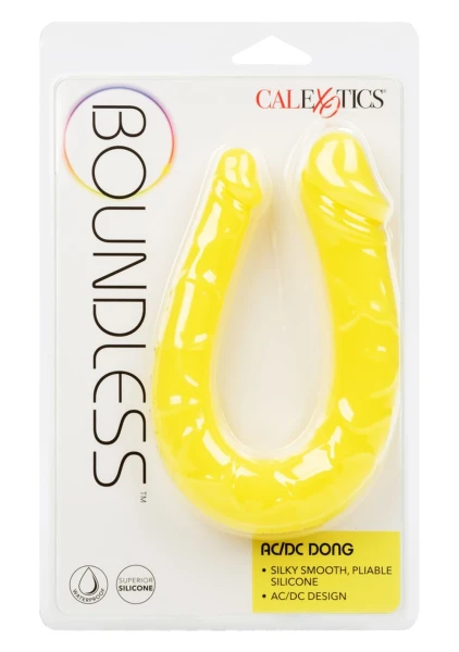 Boundless AC/DC Dong Silicone Double Dildo By CalExotics - Yellow