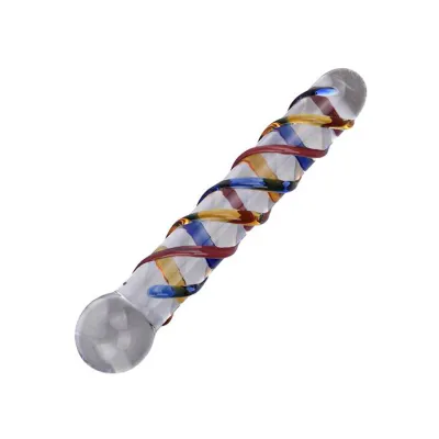 Lucent Trinity Textured Glass Massager 7 Inch Multi 7 Inch