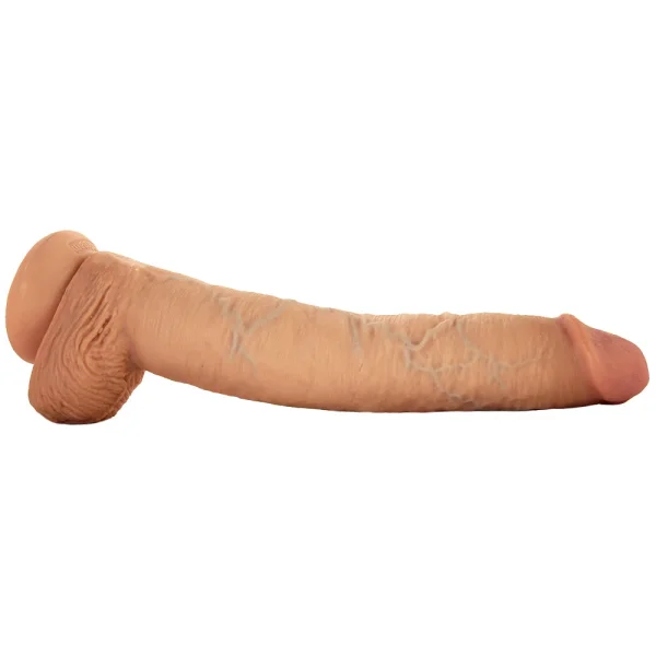 King Cock 14" Suction Cup Dildo With Balls - Caramel