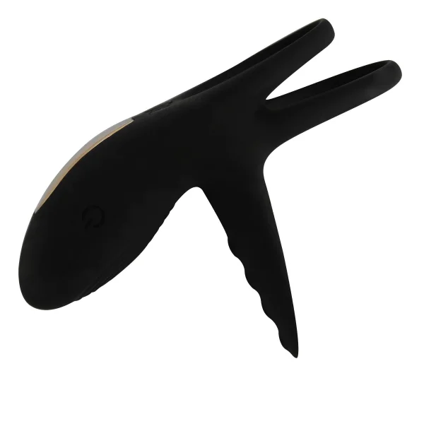 Wireless Vibrating Double Cock Ring With Tongue Taser - Enhance Erections & Pleasure!