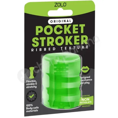 Zolo Original Pocket Green Mini Ribbed Stretchy Stroker