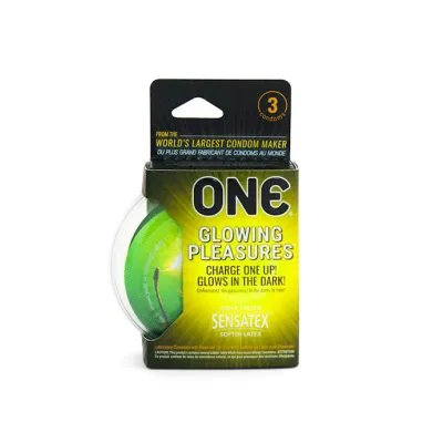 One Glowing Pleasures Condoms 3 Pack 3