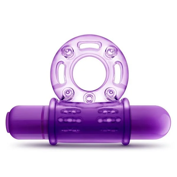 Couples Play Vibrating Cock Ring Purple — image 5 of 8