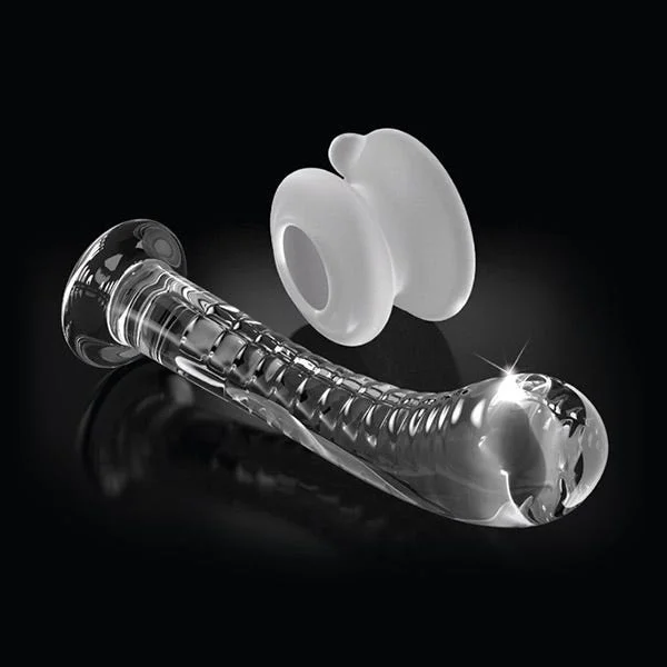 Icicles No. 88 G-Spot Glass Textured Dildo with Removable Suction Cup 6 Inch