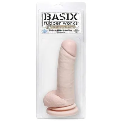Basix Rubber Works 8 Inch Dong With Suction Cup Flesh Insertable Length 5 5 in