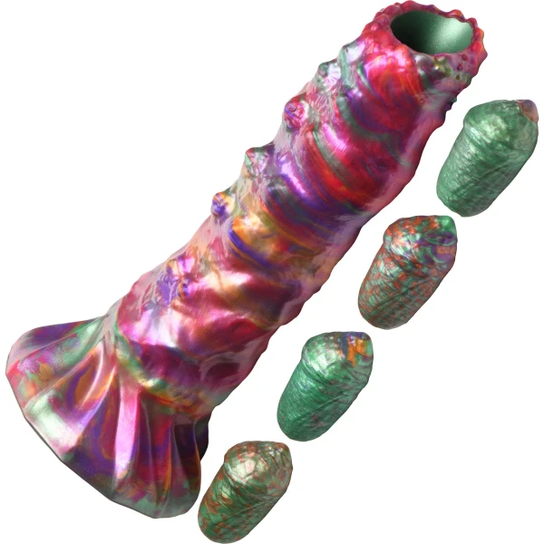Larva 9" Ovipositor Silicone Suction Cup Dildo With Eggs By Creature Cocks