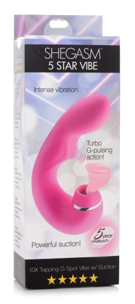 Shegasm 5 Star 10x Tapping G-Spot Vibe With Suction - Teal