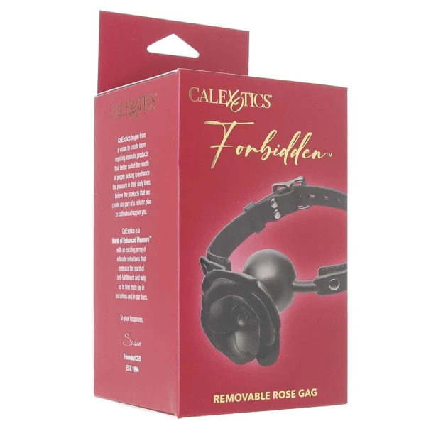 Forbidden Removable Silicone Rose Gag By CalExotics - Black