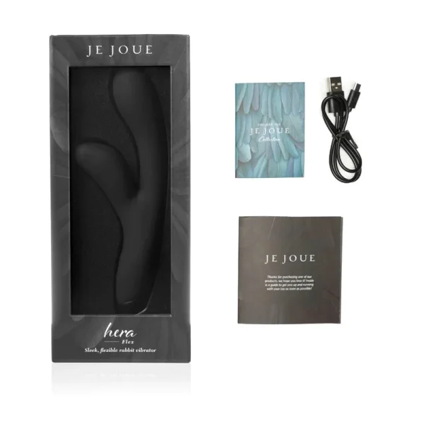 Je Joue Hera Flex Waterproof Rechargeable Silicone Dual Stimulation Rabbit Vibrator -  Black