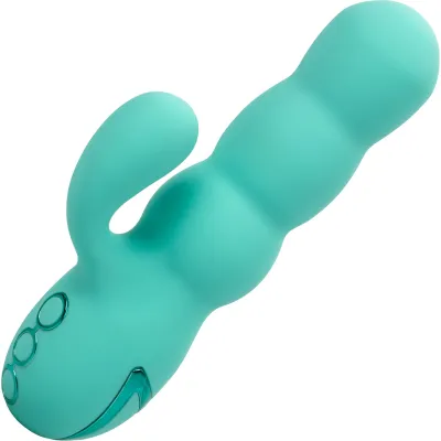 California Dreaming Del Mar Diva Thrusting Rabbit Style Silicone Rechargeable Vibrator by CalExotics