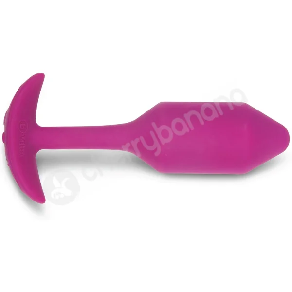 B-Vibe Vibrating Snug Plug Medium Purple Weighted Silicone Butt Plug