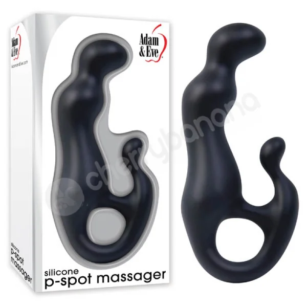 Adam & Eve Black Silicone P-spot Massager