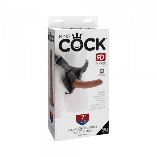 King Cock Strap-on Harness W/ 7in Cock Tan — image 6 of 20