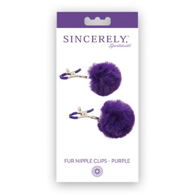 Sincerely Fur Nipple Clips Purple