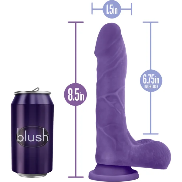Au Naturel Bold Thrill 8.5 Inch Sensa Feel Dual Density Dildo By Blush - Purple