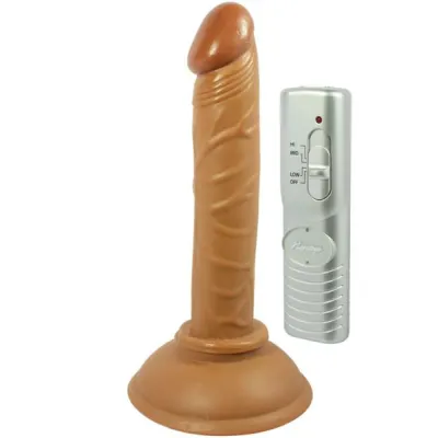 Real Skin Latin American Mini Whoppers Vibrating Dong Brown 4 Inch