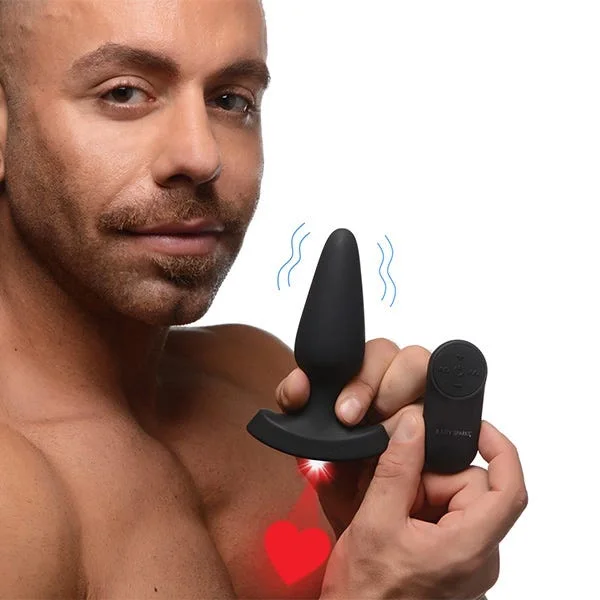 Booty Sparks Laser Series 28X Laser Heart Anal Plug with Remote Control - Medium