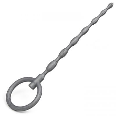 Bondara Soundwave Silver Silicone Rippled Urethral Plug 13 5cm