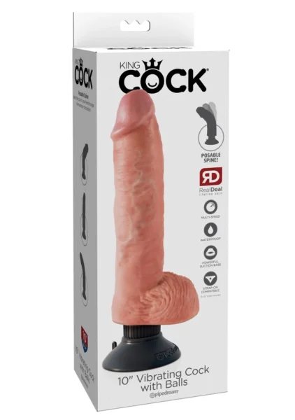 King Cock 10'' Vibrating Cock with Balls