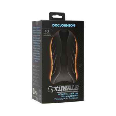 Optimale Silicone Auto heating Stroker Rechargebale Vibrating Black slate