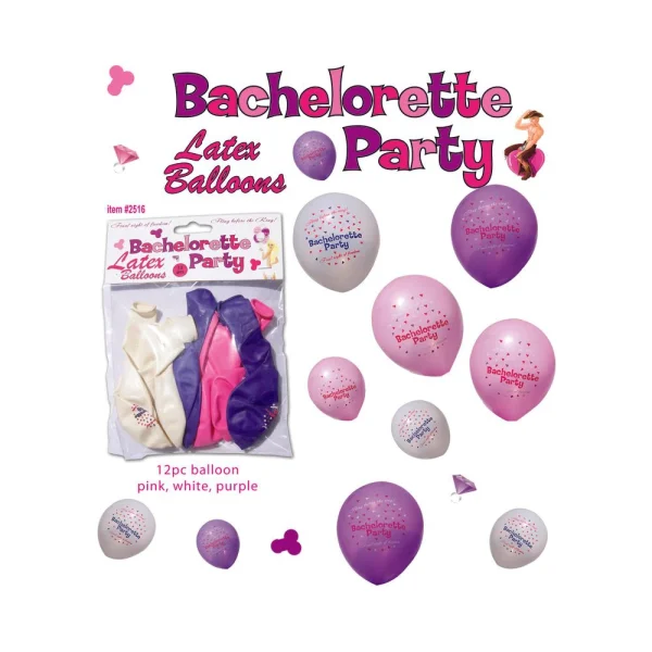Bachelorette Party Balloons (12pc) Asst,