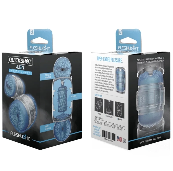 Fleshlight - Quickshot - Blue Alien - Metallic Mouth & Butt — image 8 of 9