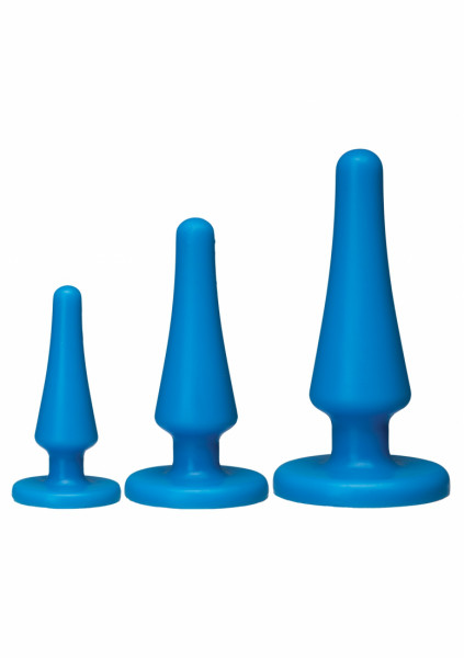 Launch! Silicone Anal Trainer Set - Blue - Butt Plug