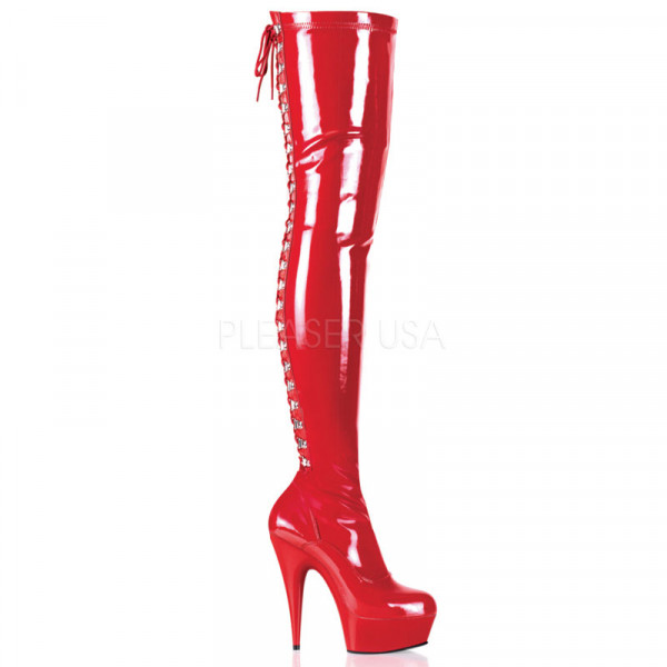 DELIGHT-3063 - 6" Back Lace PF Thigh Boot, Side Zip — image 5 of 16