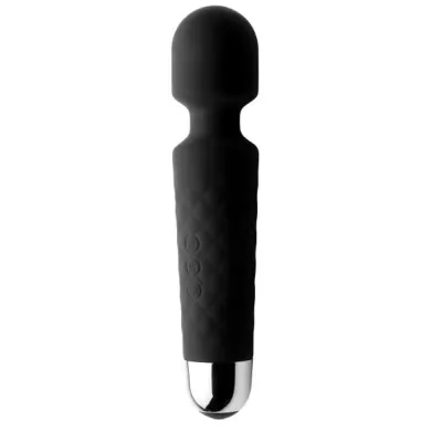 Deep Velvet 18X Silicone Massage Wand Black
