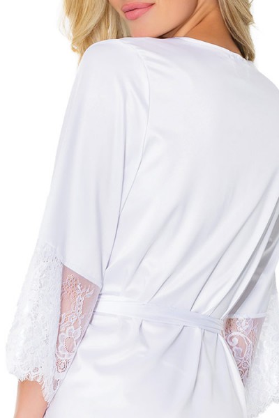 Coquette Adore You White Satin Robe