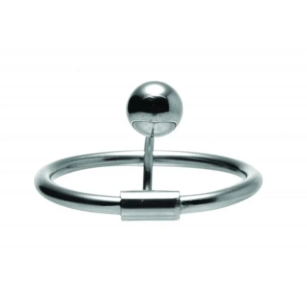 Halo Urethral Plug With Glans Ring Steel Silver