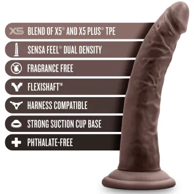Au Naturel Jack 7 Inch Dildo Chocolate