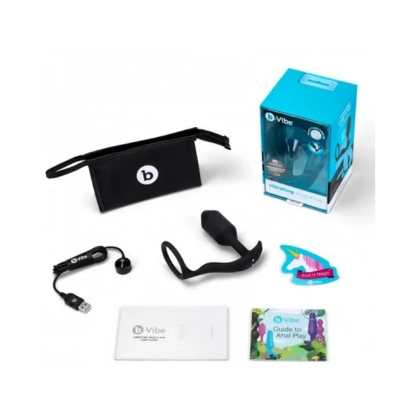 B-vibe Vibrating Snug & Tug M Black