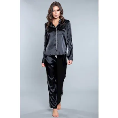 Tessa Satin Set Black S
