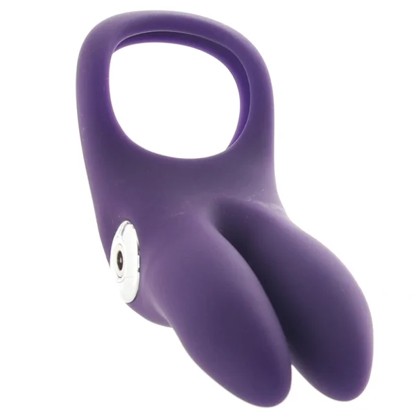 Sexy Bunny Rechargeable Silicone Vibrating Cock Ring by VeDO - Purple