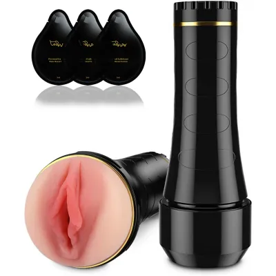 Male Masturbators Cup Sam Cup Black w 3 Lube Packs