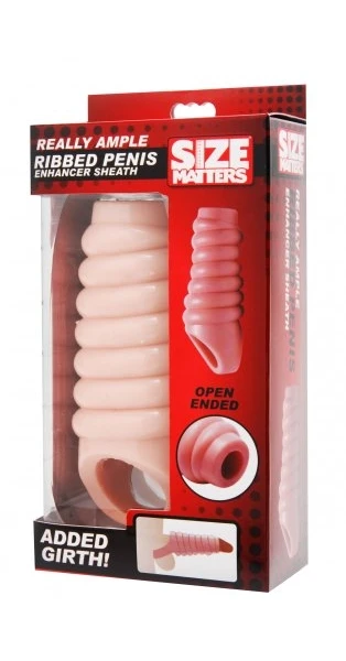 XR Brands Really Ample Ribbed Penis Enhancer Sheath — image 9 of 12