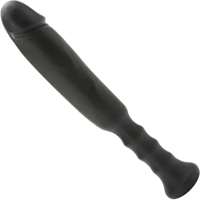 Anaconda Silicone Dildo With Handle By Tantus Black