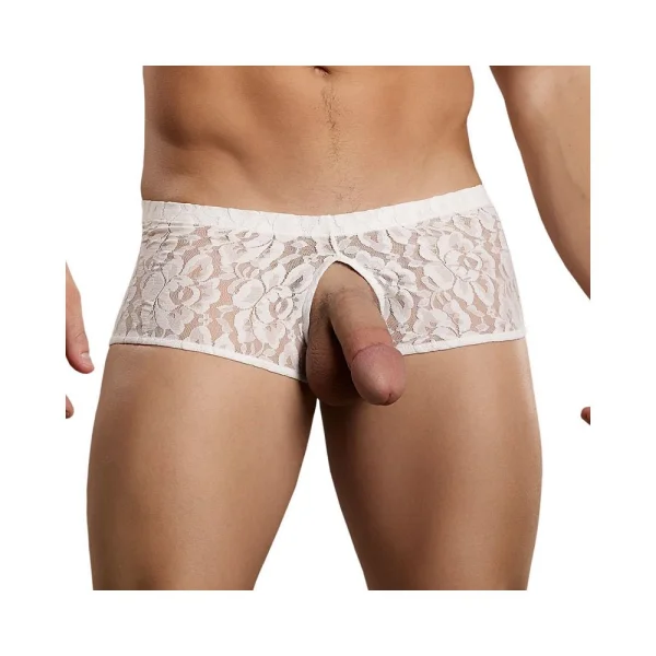 Stretch Lace Double Pleasure Shorts White