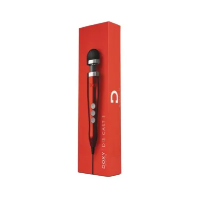 Personal Massagers Doxy Die Cast 3 Compact Wand Vibrator Candy Red