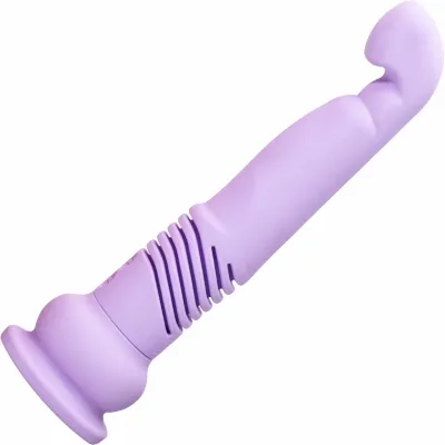 The Velvet Thruster Teddy GS Ultra Powerful G Spot Thrusting Silicone Dildo Lilac
