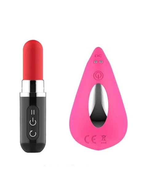 Abby Lipstick Remote Control Wearable Vibrator - Pink