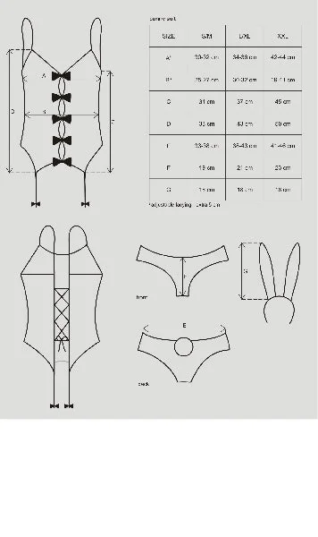 Bunny Suit 4 Pc Costume Size Large/Extra Large