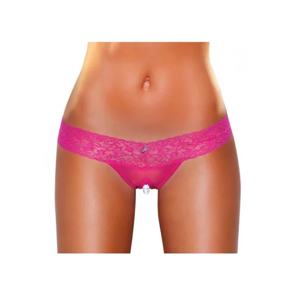 Crotchless Stimulating Panties With Pearl Pleasure Beads