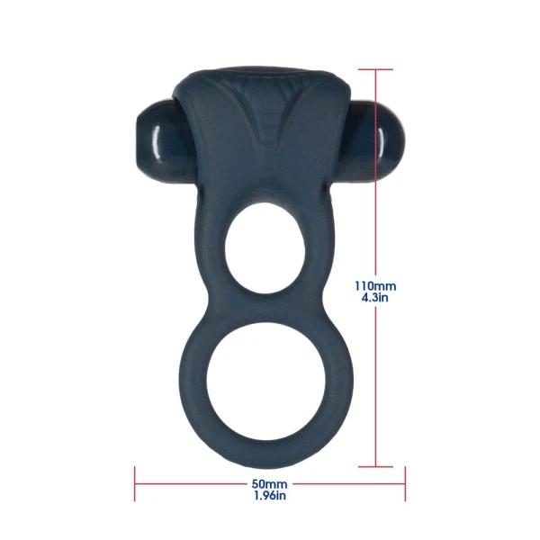 Lux Active Triad 4.5 In. Vibrating Dual Ring Silicone Black — image 8 of 14