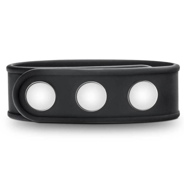 Performance 3 Snap Adjustable Black Silicone Cock Ring for Men