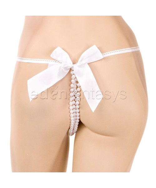 Pearl trim bra set