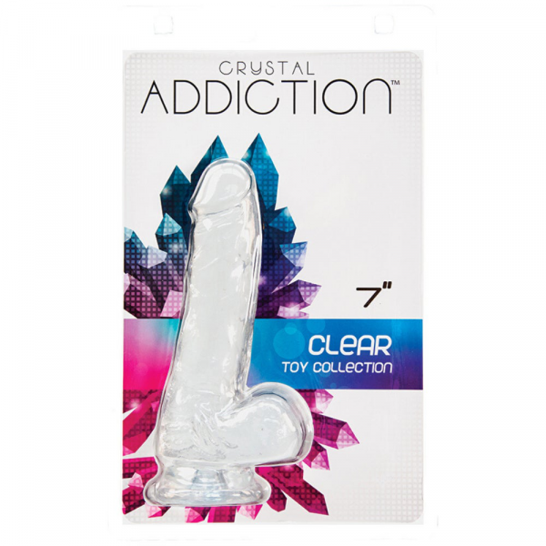 B.M.S. Enterprises Crystal Addiction Dong W/ Balls-Clear 7"