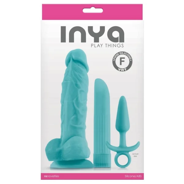 Inya Play Things Kit - Set Of 3 Sex Toys Includes Dildo, Vibrator, and Butt Plug!