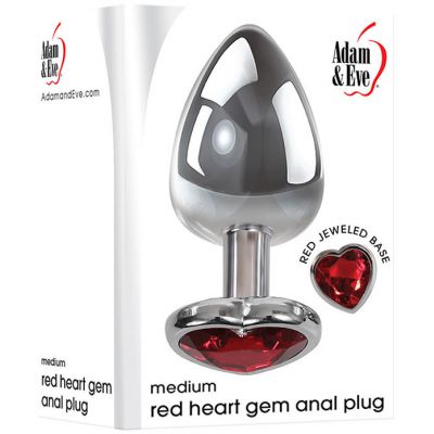 Medium Red Heart Gem Butt Plug